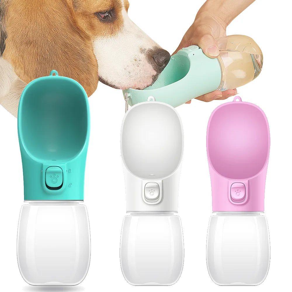 Garrafa de água portátil com tigela para cães